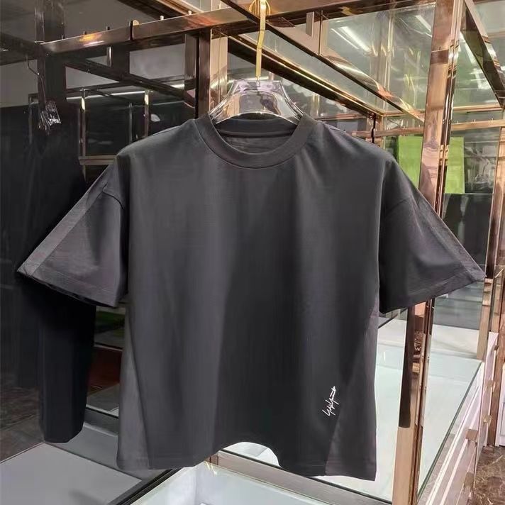 

mens and women t shirts Round Neck Loose Patch Spring and Summer Casual y3 Short-sleeved T-shirt, White