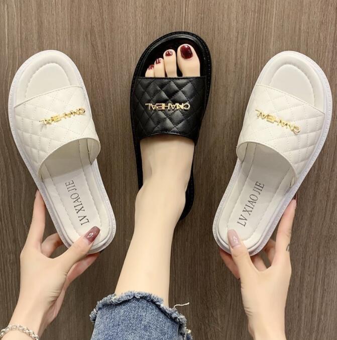 

Luxurys Designers Shoes Latest Fashion Ladies Outdoor Pu Casual Slippers Women Outdoor Luxury Brand Vacation Beach Sandals Casua