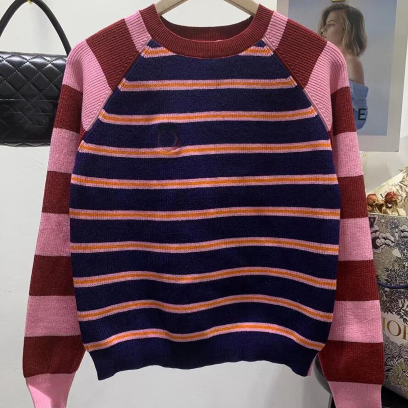 

23ss Red Green Stripe G Women Designers Clothes Sweater Small Wind Loose Coat Cardigan Cashmere Blend Letters High Quality Sweaters Streetwear Costume