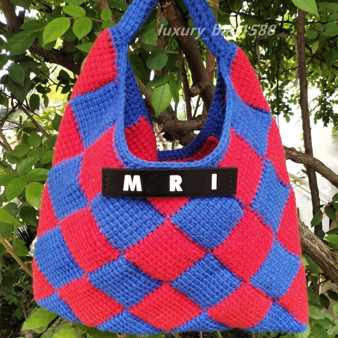

Fashion high quality light luxury handbag designer Lady Marn pure handmade wool woven bag, Red