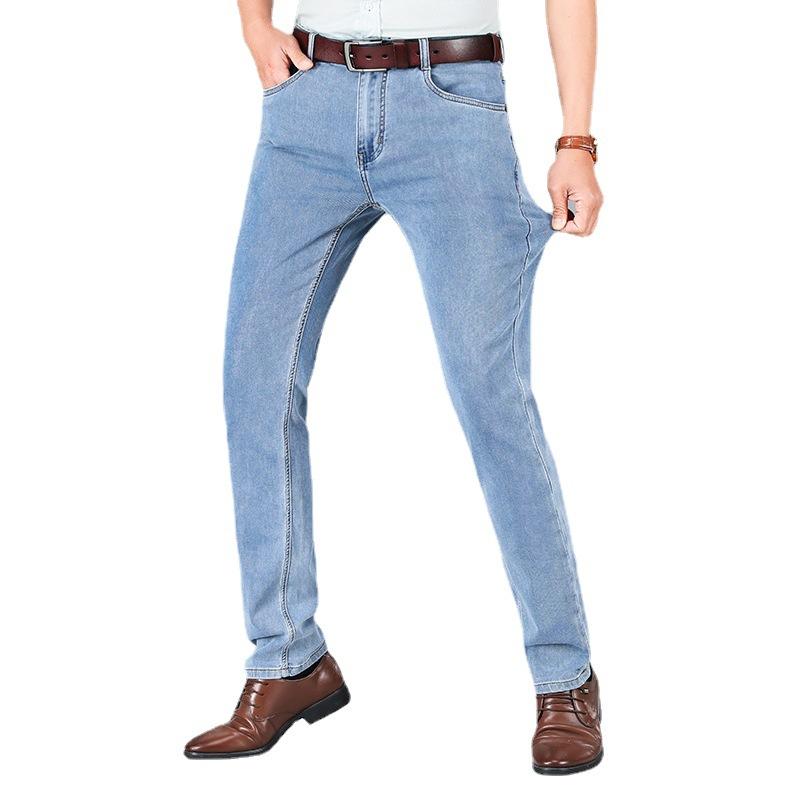 

Men's Jeans Men's Spring/Summer High Waist Straight Super Soft Linen Business Casual PantsMen's, Light gray