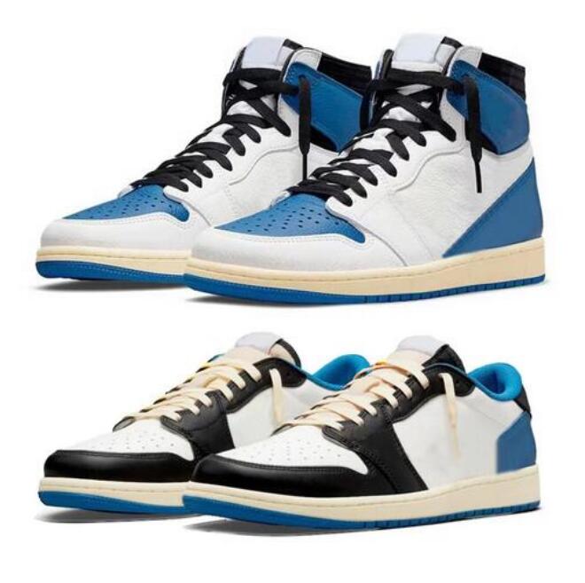 

Jumpman 1 TS Cactus Jack x Fragment Mens basketball shoes High Low OG SP Military Blue DM7866-140 DH3227-105 men women trainers sports sneakers