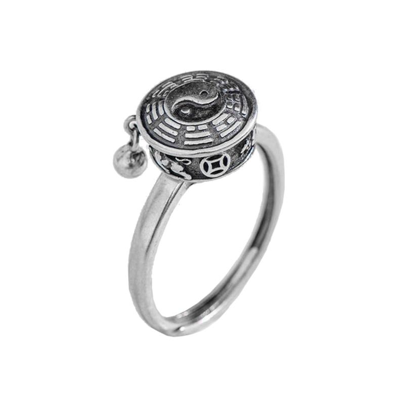 

Cluster Rings Rotatable Taoism Ring Zen Spirit Talisman Jewelry Tai Chi Yin Yang Balance RingCluster