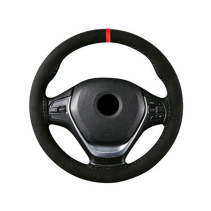 

Steering Wheel Covers 38cm Cover Black And Red Accessory Protector SportSteering