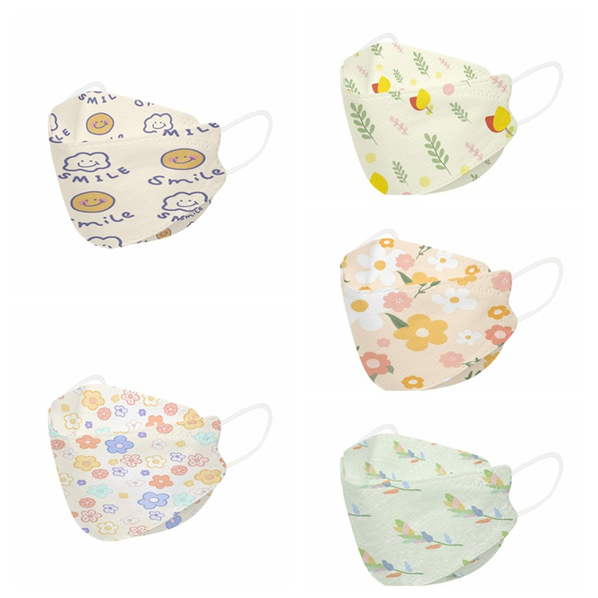

Adult Disposable KF94 Face Mask Dustproof Flower Printed Masks with 4-Layer Filters