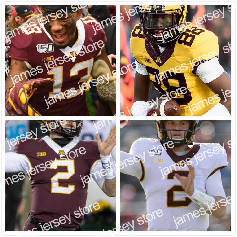 

Minnesota Golden Gophers Stitched Football Jersey 150TH Rodney Smith Tanner Morgan Shannon Brooks Tyler Johnson Rashod Batema, White