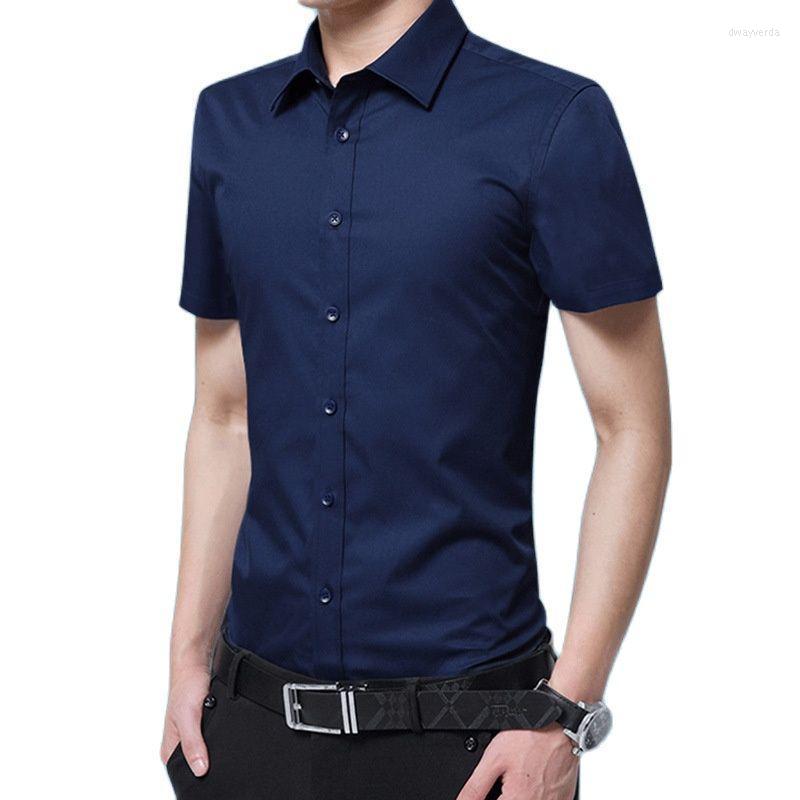 

Men's Dress Shirts Slim Fit Male Shirt Plus Size 5XL 6XL 8XL 7XL 4XL 3XL Summer Men Short Sleeve High Quality Blue Brand ManMen's Dway22, Black