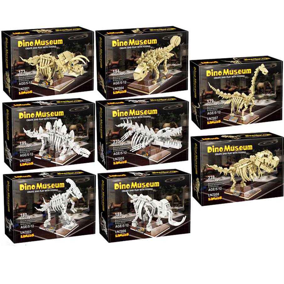 

Jurassic Dinosaur World Park Dino Fossil Building Blocks Triceratop T-Rex Indominus Rex Skeleton Bricks Toys For Kid Adult Gifts318U