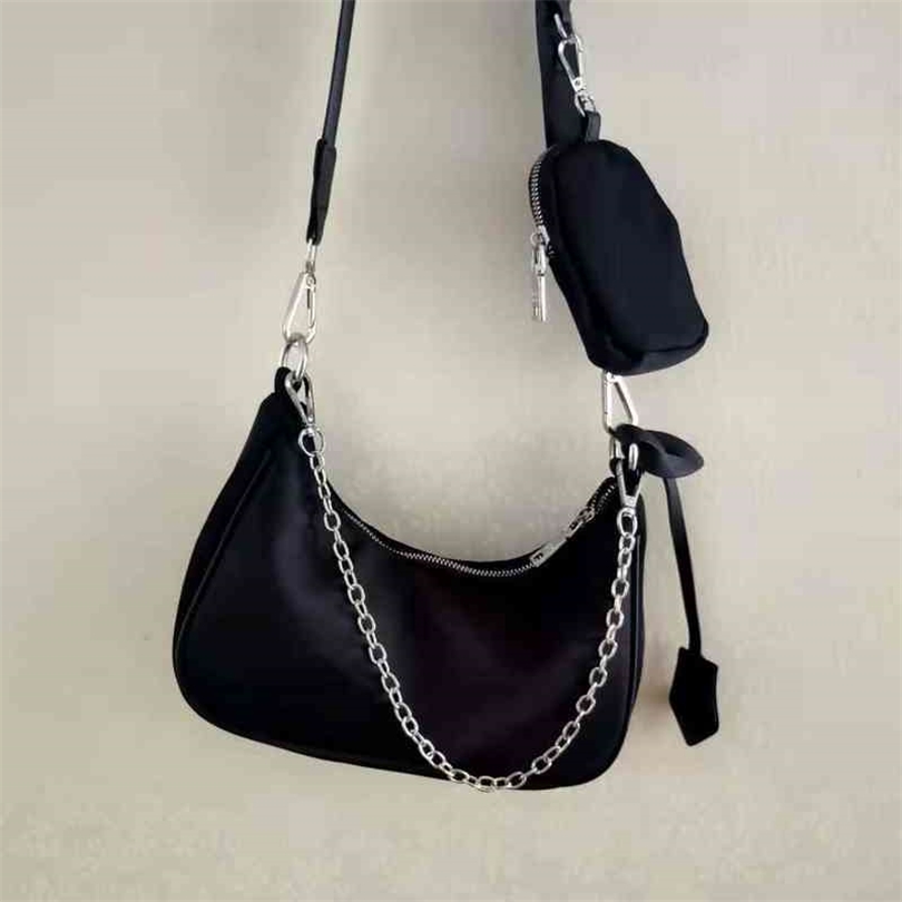 

Cheap Purses 70% Off three in one hobo armpit bag nylon middle gukendou same hand chain shoulder cross method club girl, Black