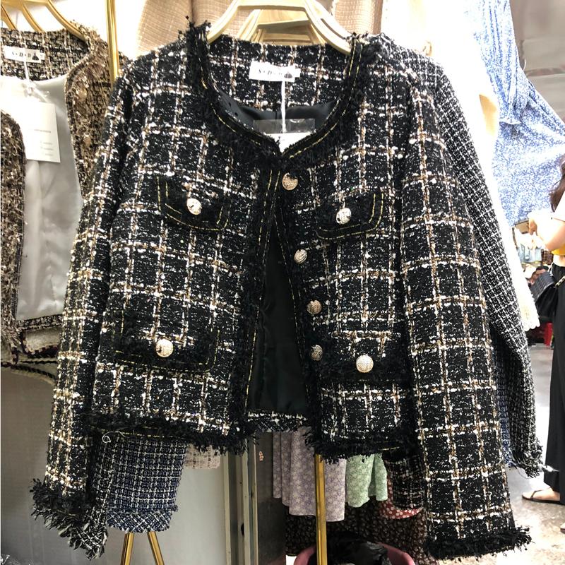 

Women's Jackets High-quality Temperament Ladies Style Tweed Women Short Jacket 2022 Autumn Elegant Female Fashion Woman Top E256Women's, Black