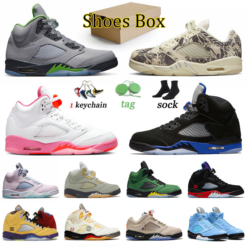 

Big Size US 13 Jumpman 5 5s Basketball Shoes Pinksicle Men Trainers Casual Sneakers Concord Green Bean Women Racer Blue Jade Horizon, 40-47 easter