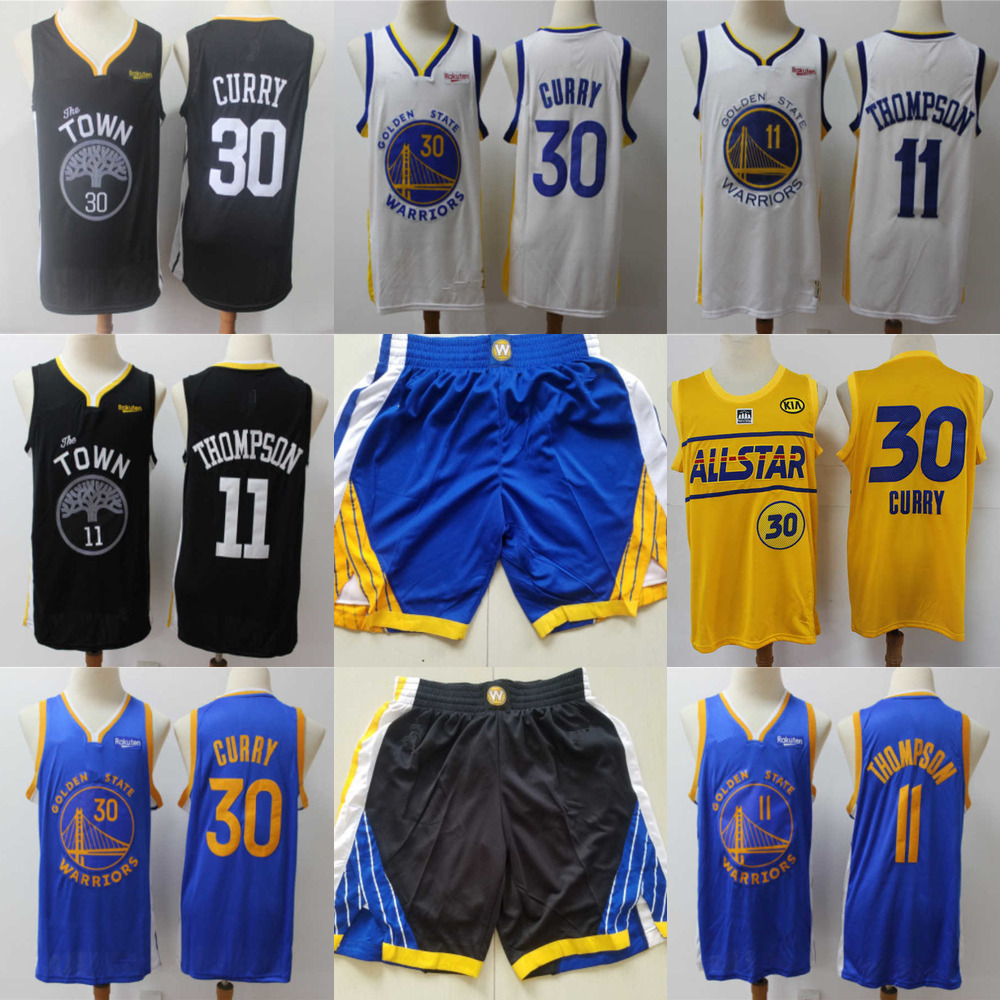 

Golden''State''Warriors''MEN Throwback Jersey Klay 11 Thompson Stephen 30 Curry Basketball Shorts Basketball Jerseys blue black, Color