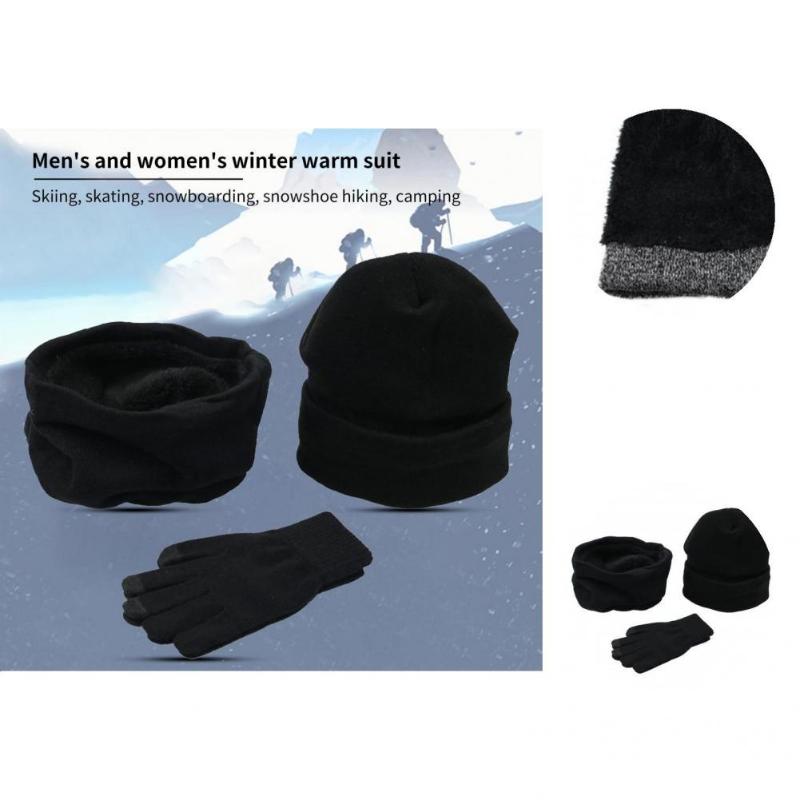 

Scarves 3Pcs/Set Practical Cold Resistant Unisex Beanie Hat Gloves Scarf Kit Lightweight Winter Soft Texture For Daily WearScarves