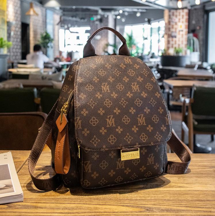 

Backpack Fashion All-Match Western-Style Large-Capacity Women's Backpack, Coffee