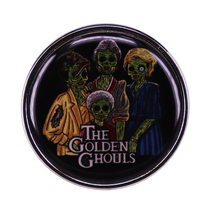 

The Golden Ghouls Lapel Pin Horror Badge Gift for Women Thank You for Being A Friend, As picture
