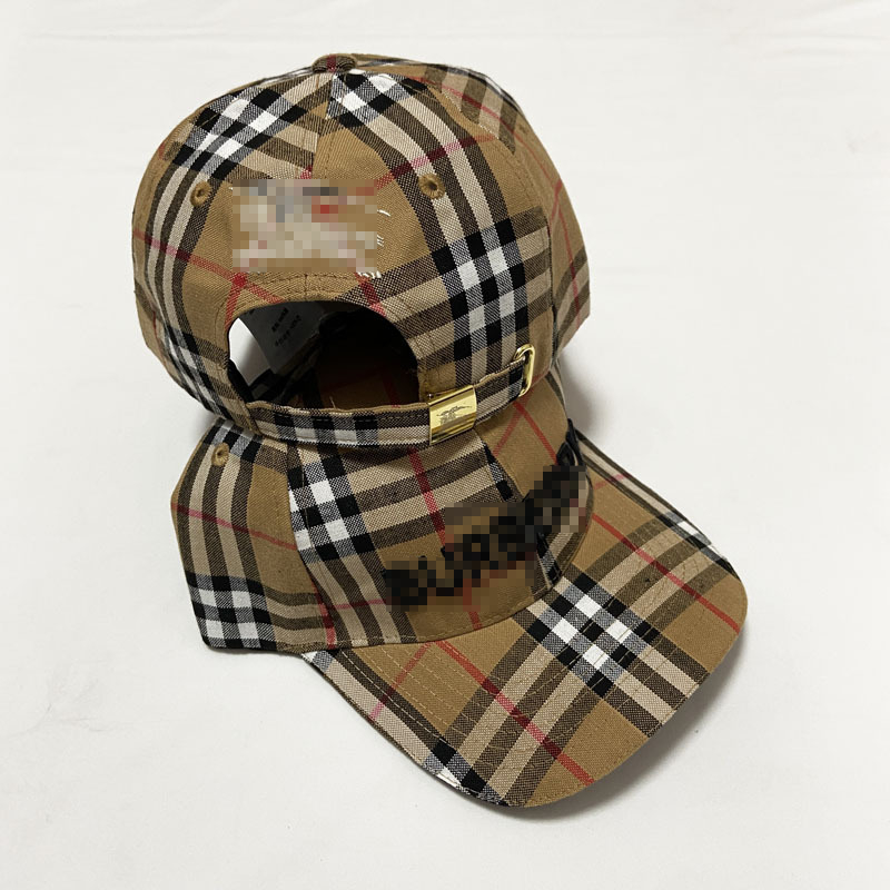 Casual Fashion Plaid Caps Dome Curved Brim Baseball Cap Men's Spring and Summer Suns Protection Hats Women's Embroidery Letter Hat