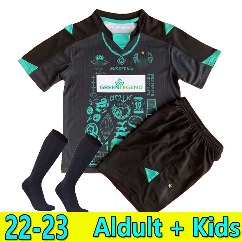 

Adult suit kids kit 22 23 Werder Bremen SPECIAL SOCCER JERSEY Marvin Ducksch Leonardo Bittencourt 2022 2023 How Deep is Your Love FOOTBALL SHIRTS TOP THAILAND QUALITY