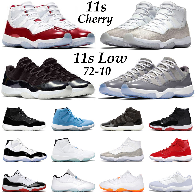 

OG 11s Basketball Shoes Men Women Jumpman 11 Cherry 72-10 Low Cool Grey 25th Anniversary Bred Pantone Pure Violet Mens Trainers Sport Sneakers, #8