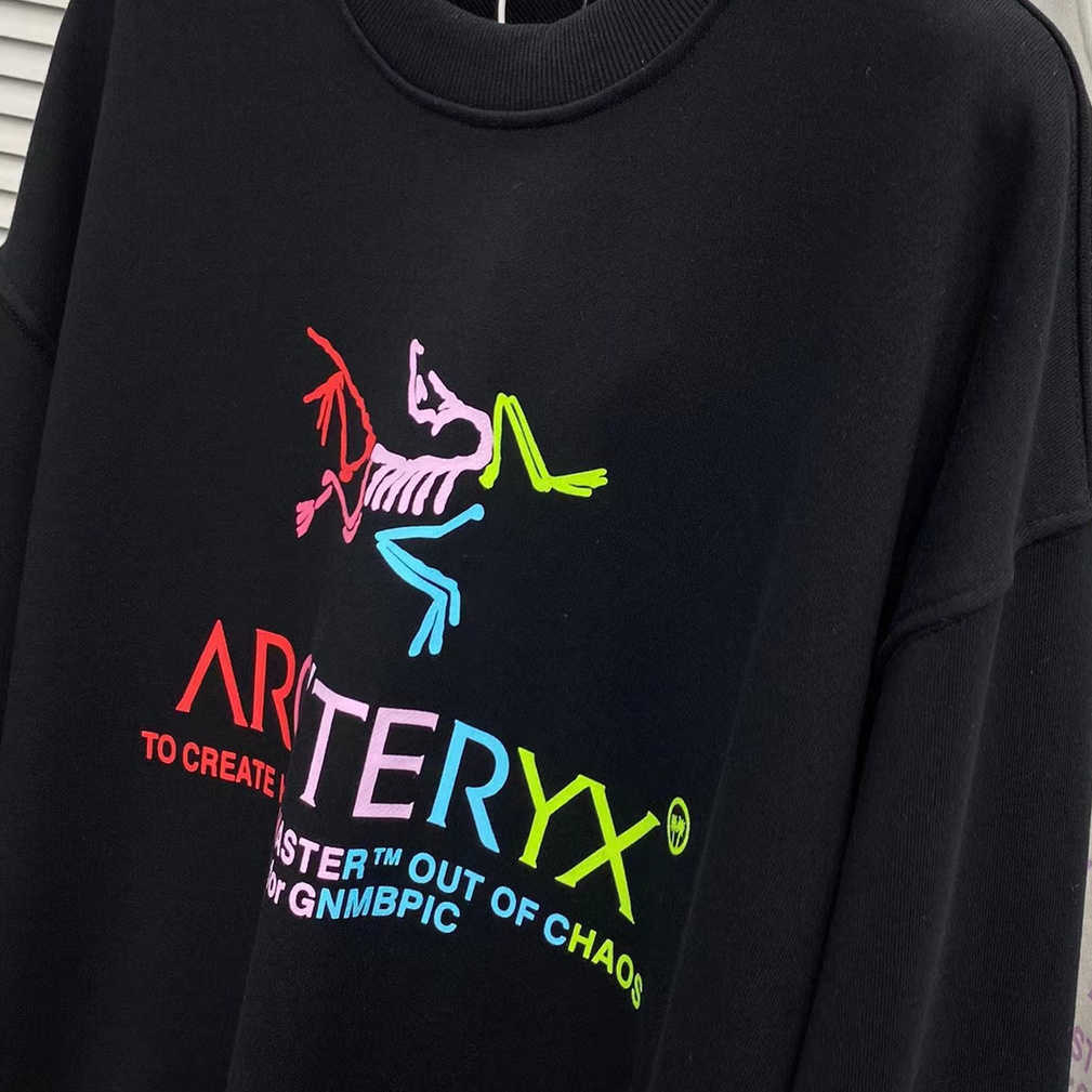 

Men's Designer Arcterys Long Hoodie Autumn and Winter New Small Crowd Fashion Men Casual Before After Bird Letters Round Neck Long-sleeved, White