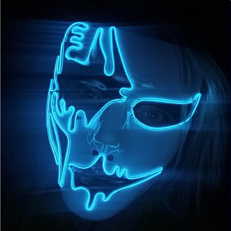 

Party Masks Neon Light LED Mask Halloween Scary Cosplay Masque Masquerade Costume Glow Props