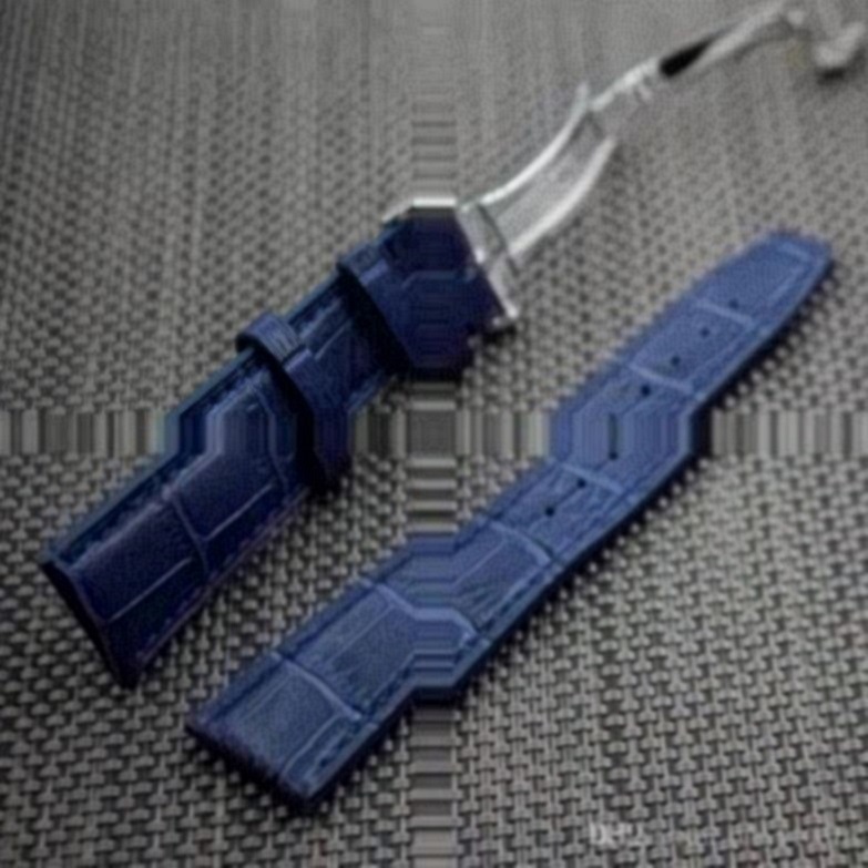 

Leather Watch Straps Blue Watch Band with Spring Bar for IWC dhl in stock