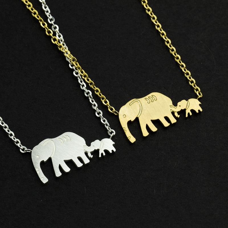

Pendant Necklaces Animal Elephant Pendants Mama Baby Double Necklace Women Female Jewelry Mom Mother'S Day GiftPendant