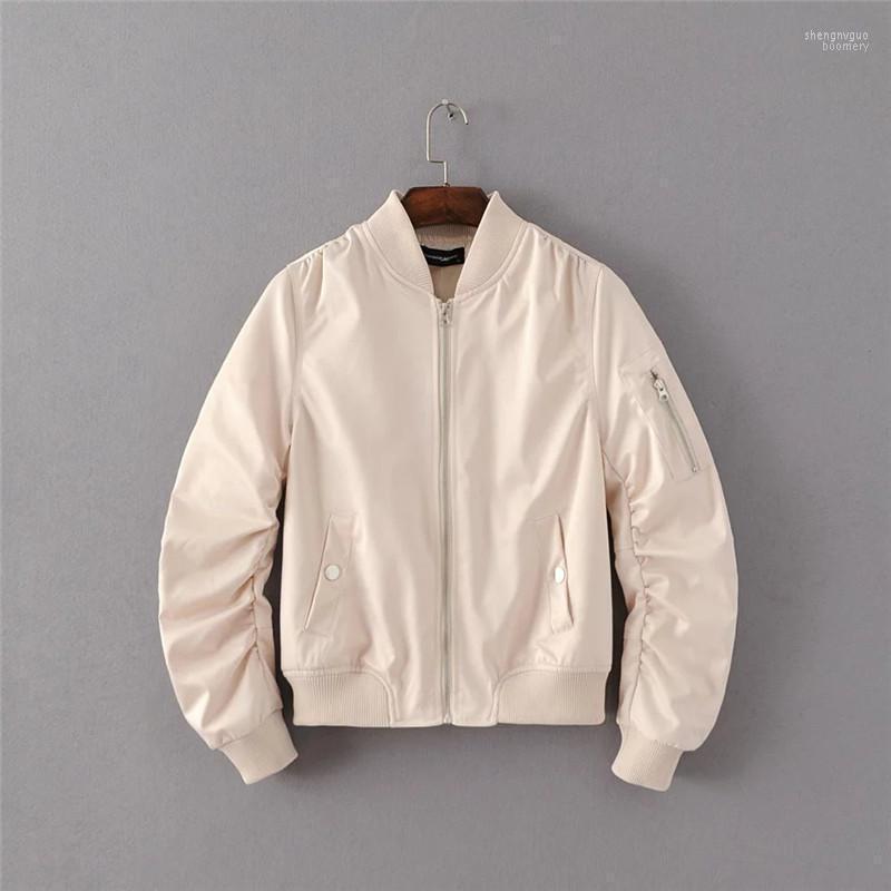 

Women' Jackets Coat Jacket Spring Autumn Stand Collar Long Sleeve Zipper Casual Coats Tops Female Sweatshirt Baseball Uniform 2022 K65, Black