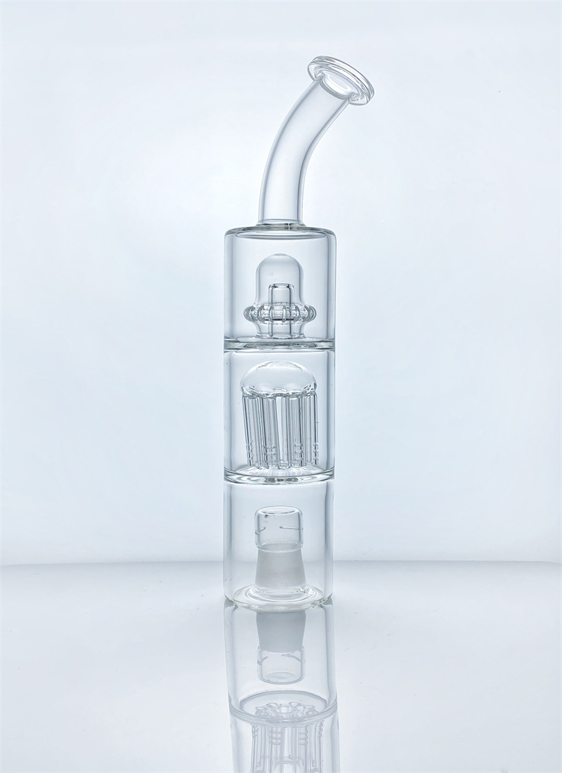 

Thick and stable 11 inch vapexhale hydratube glass hookah 2 percs with 5 4 high stand aerator bong gb309