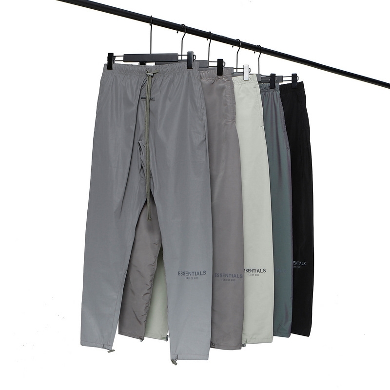 

Gaojiechao Brand New Fog Essentials Multi Thread Laser Reflective Colorful Nylon Drawstring Pants, Black