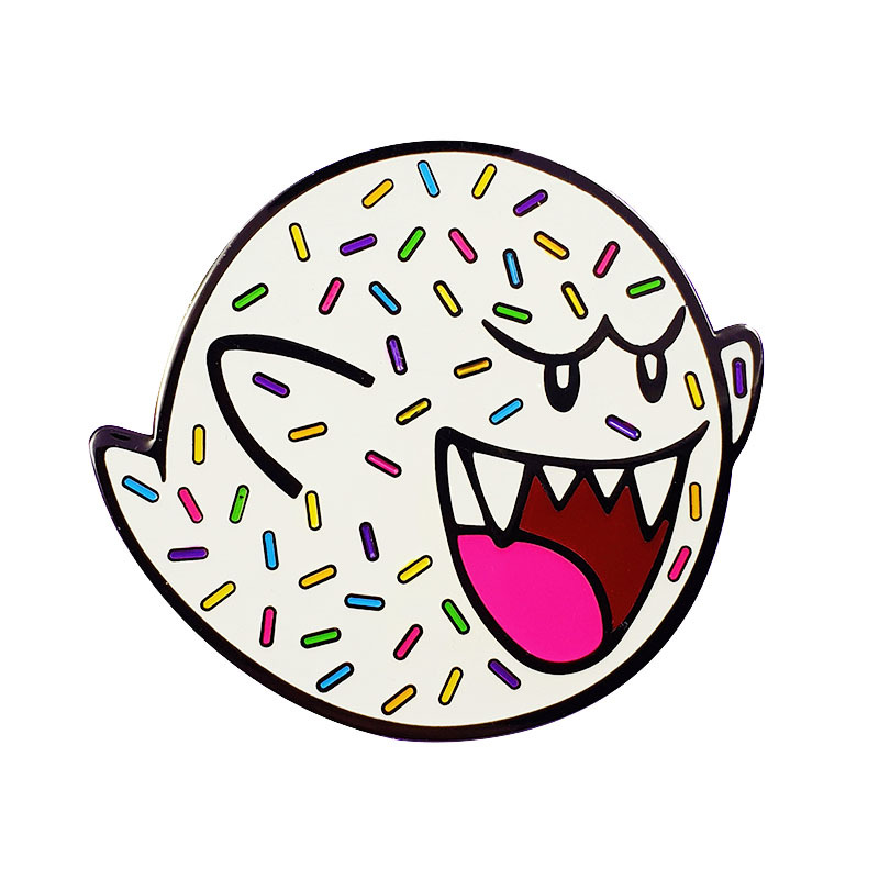 

Cute Donut Ghost Brooch Novelty Halloween Decoration anime pins, As picture