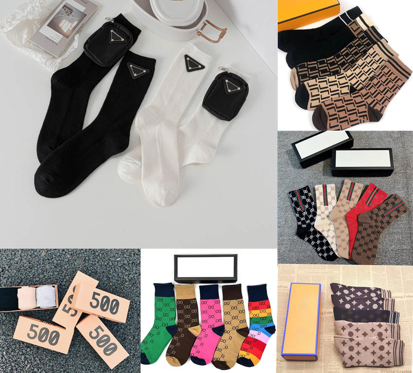 

2022 Designer Mens Womens Socks Five Pair Luxe Sports Winter Mesh Letter Printed Sock Embroidery Cotton Man With Box AAA, G-1-5 pairs per box