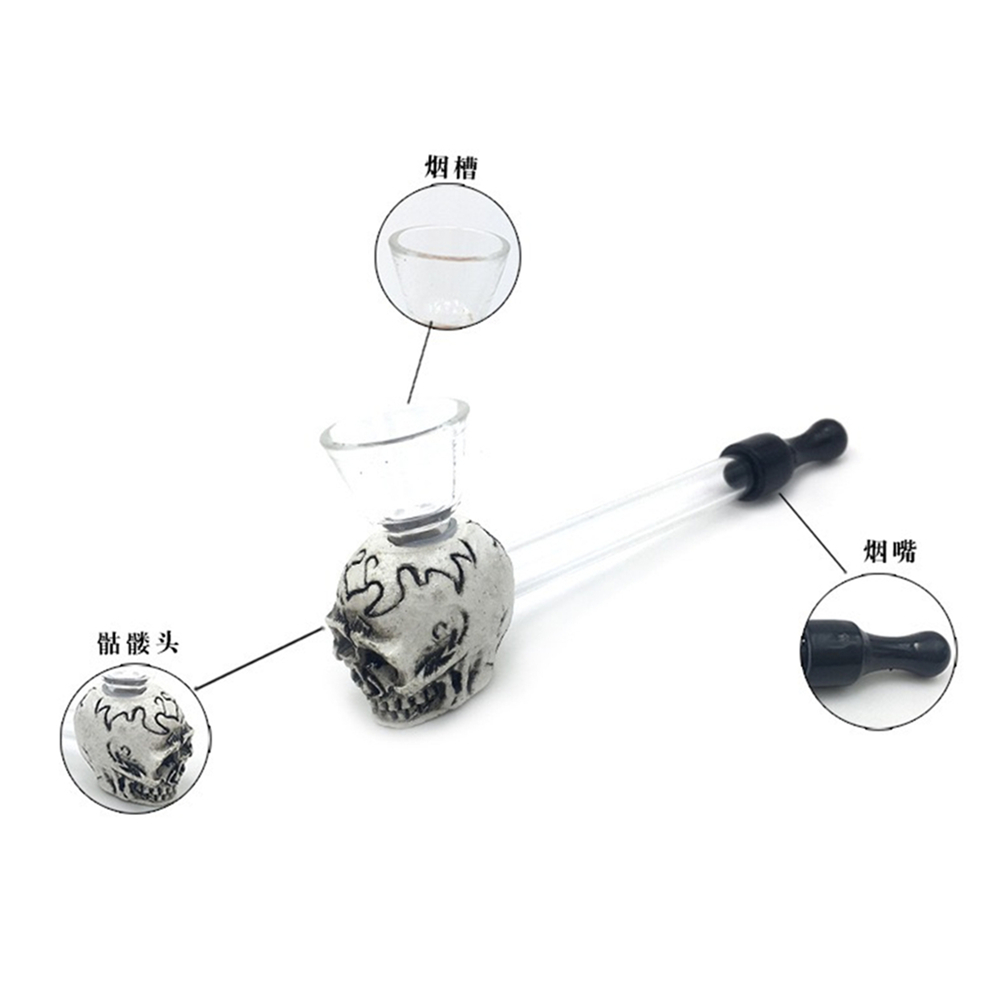

Creative Skull Resin Tobacco Pipe Silicone Glass Tobacco Pipes Portable Smoking Accessories Tool