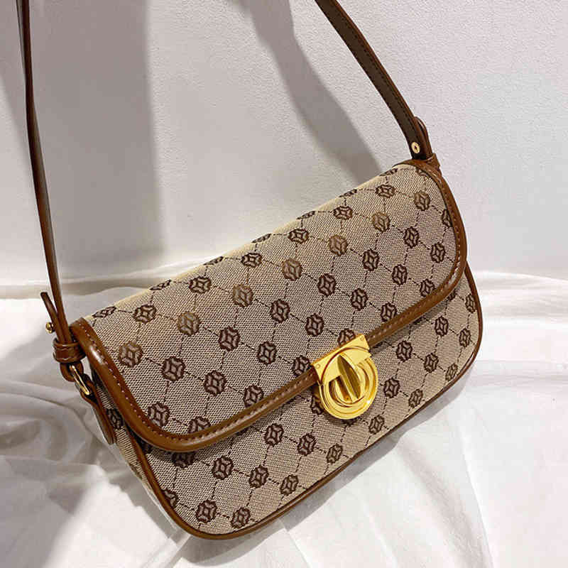 

Purses sale new handbags armpit Bag Canvas Shoulder 2022 summer versatile trend deals, Brown