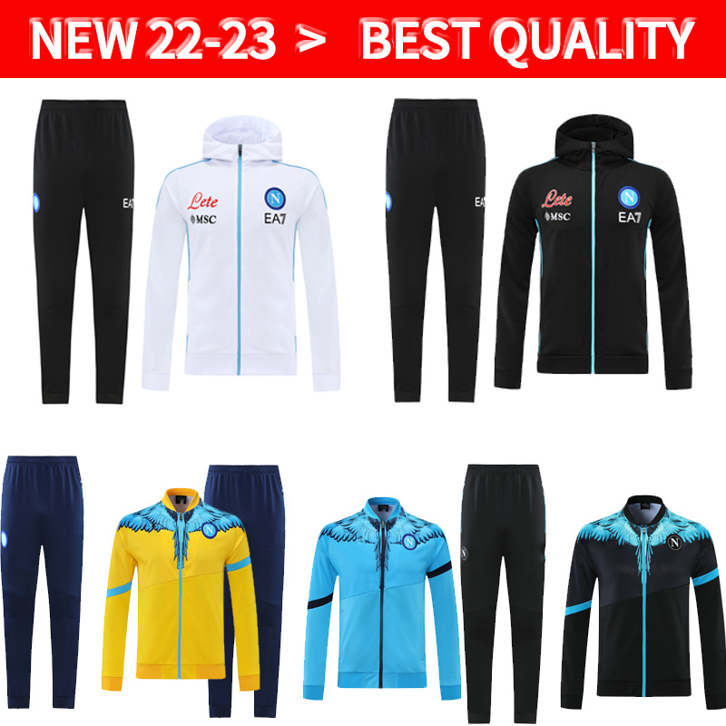 

21 22 23 Napoli Soccer jacket training suit 2022 2023 Naples football jerseys tracksuit MERTENS KOULIBALY INSIGNE long zipper jacket sportswear set, 2122