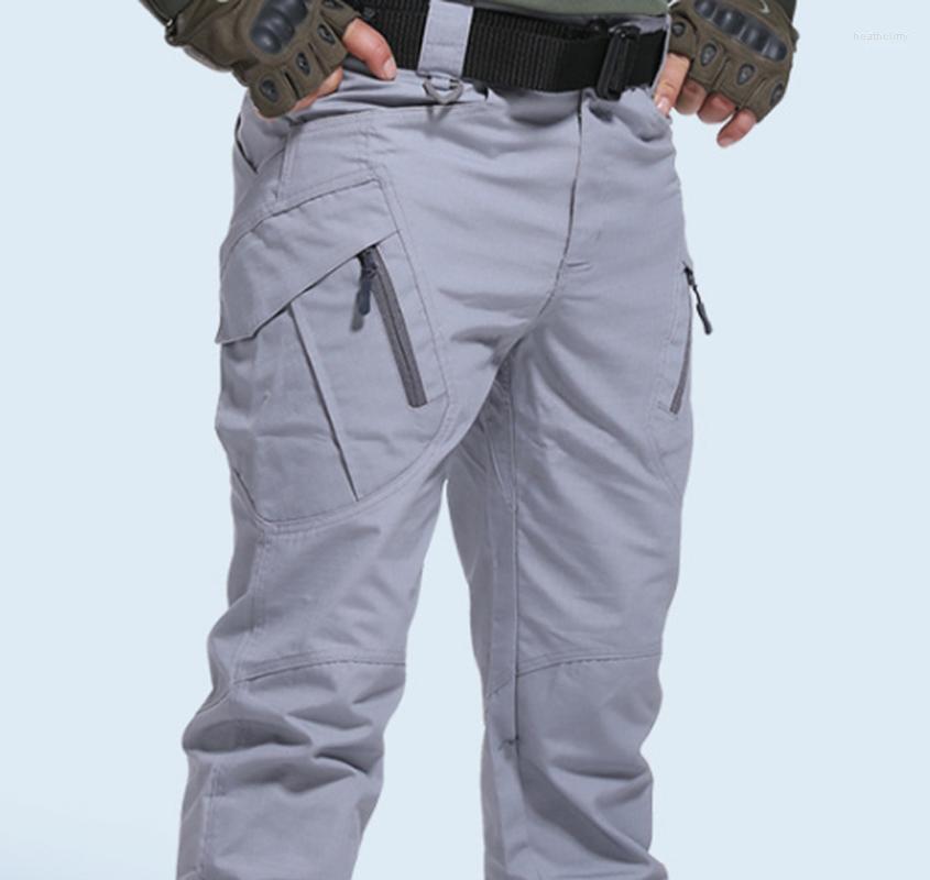 

Men' Pants Mens Tactical Multiple Pocket Elasticity Military Urban Tacitcal Trousers Men Slim Fat Cargo Pant 5XLMen' Men'sMen' Heat22, Black