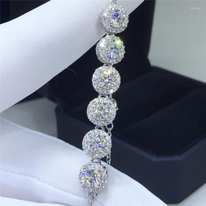 

Other Bracelets Silver 925 Original 3 Diamond Test Past Round Brilliant Cut D Color Moissanite Bracelet 18K White Gold Plated Jewelry GiftOt