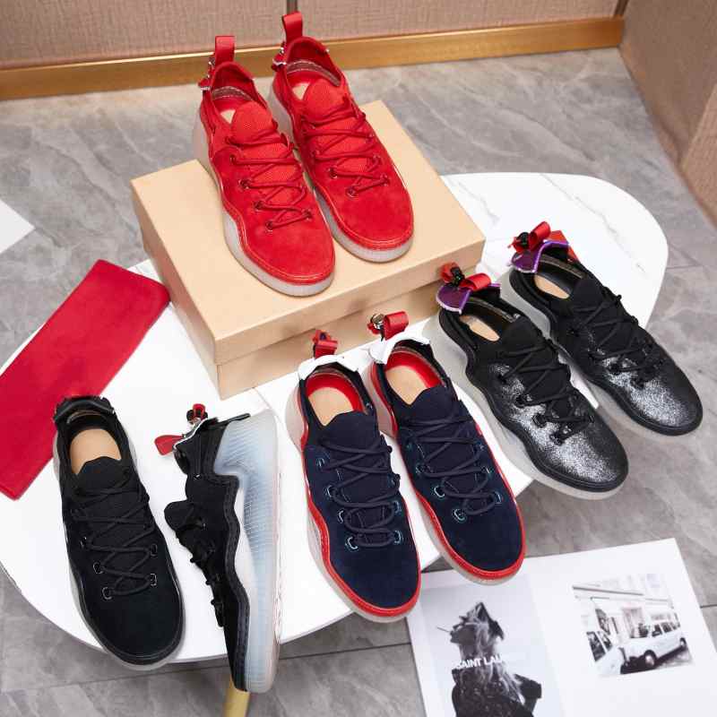 

Arpoador Low Top Sneakers lace up mesh men's shoes metal spiked leather shoes white transparent sole, Color4