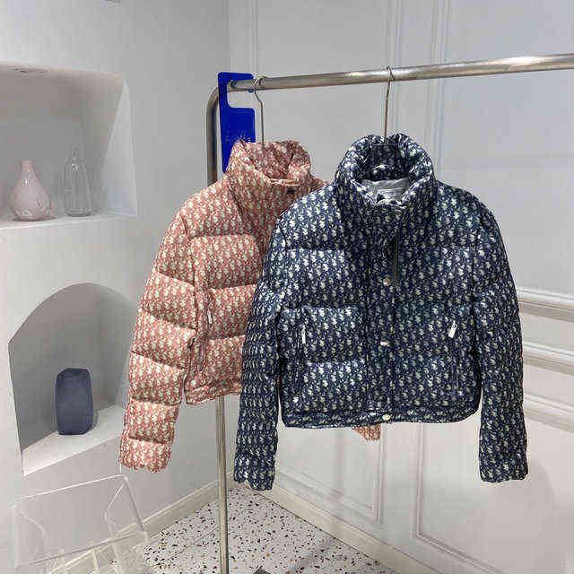 

22ss New Autumn and Winter Back Mens and Womens Long Sleeved Shirt Korean Warm Bread Down Jacket, Purple