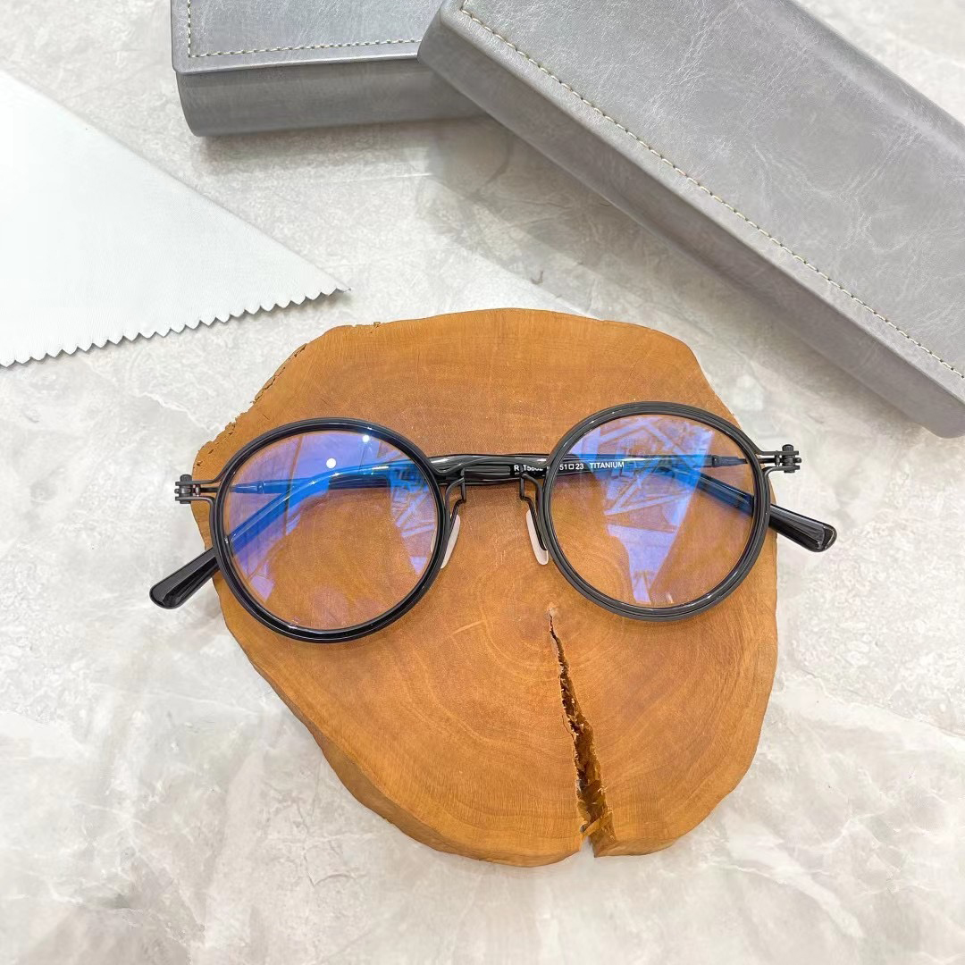 RLT5862 Optical Eyeglasses For Men Women Retro Style Anti-Blue Light Lens Titanium Frame Glasses With Box