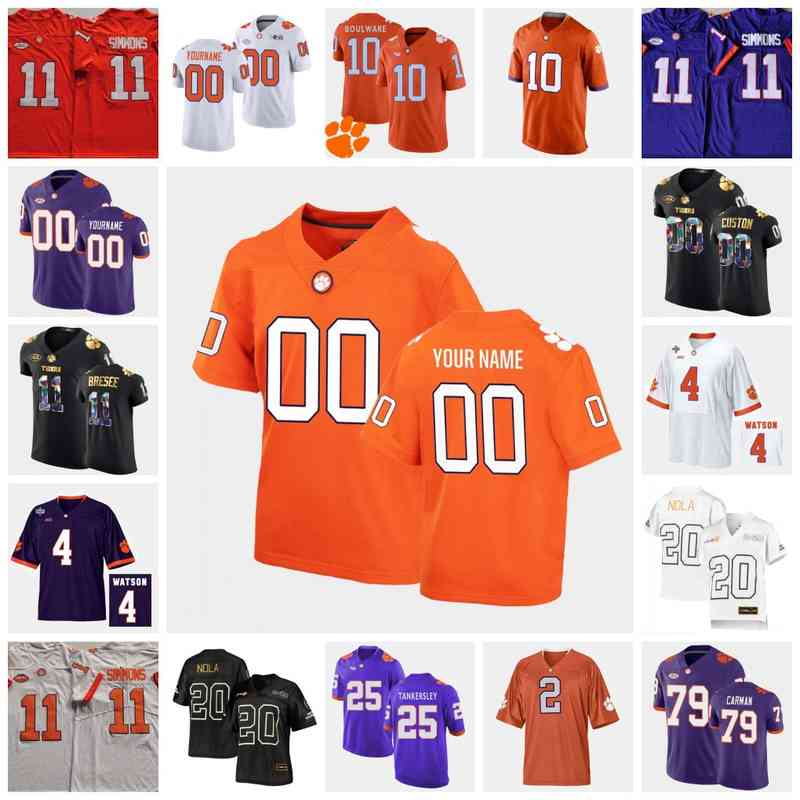 

Xflsp 2022 College Custom Clemson TG Stitched Football Jersey 7 Austin Bryant 15 Hunter Johnson 31 Ryan Carter 51 Taylor Hearn 55 Tyrone Crowder, Youth navy