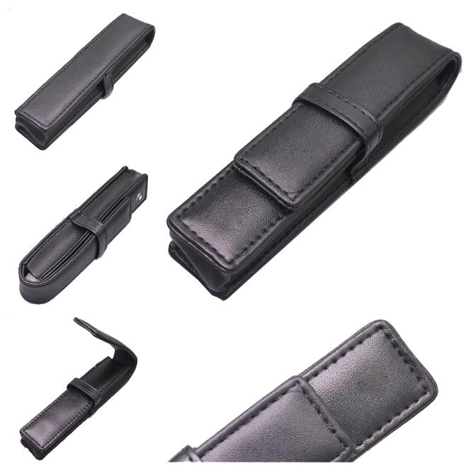 

Wholesale Prices School supplies Good Quality Pens Case Gift Pen Bag Black Leather Famous Pu Genuine Leather Pouchs