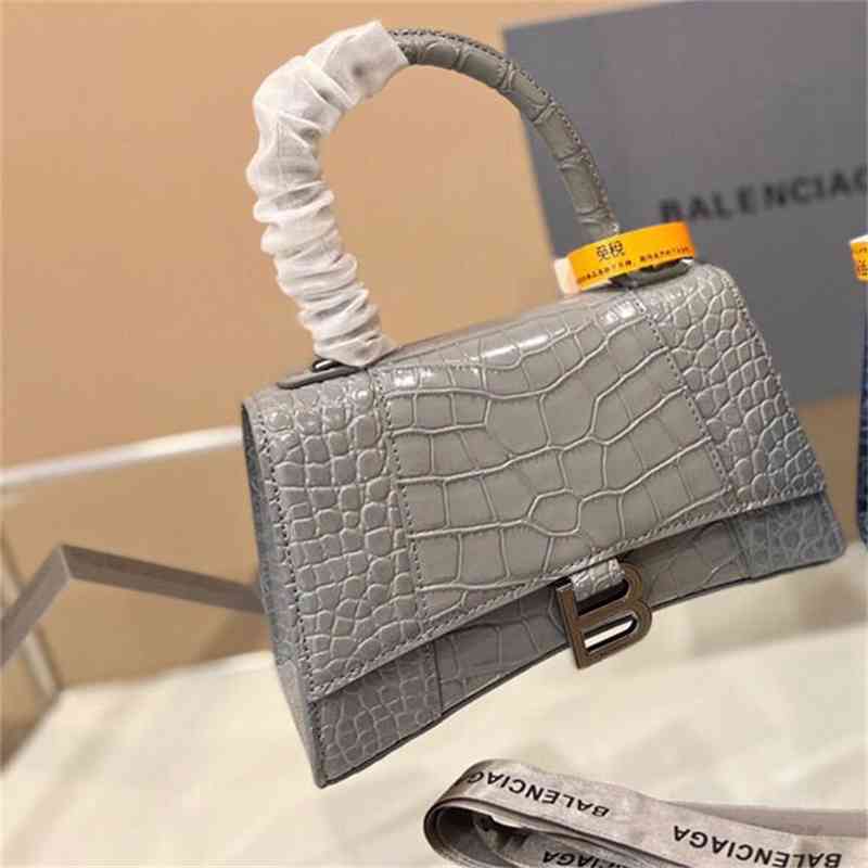 

Women Grade balencaigass Hourglass Bags 2022 Crocodile Pattern Handbags High Designer Fashion Messenger Bag Designers Green Color 61NC, Haze blue