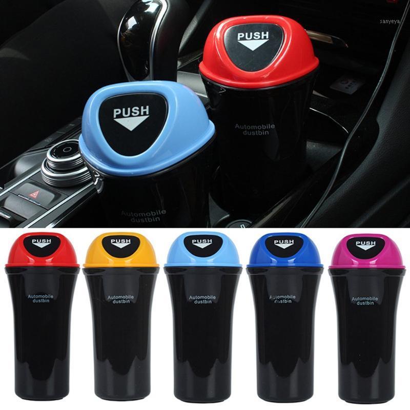 

Car Organizer Side Door Trash Can Triangular Mini Storage Bin Flip