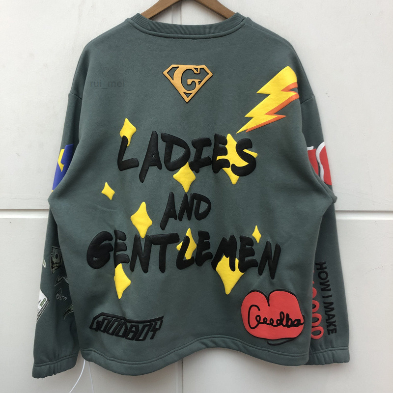

Printing Sweatshirts Foaming Men Women 1 High-Quality Streetwear Crewneck, White