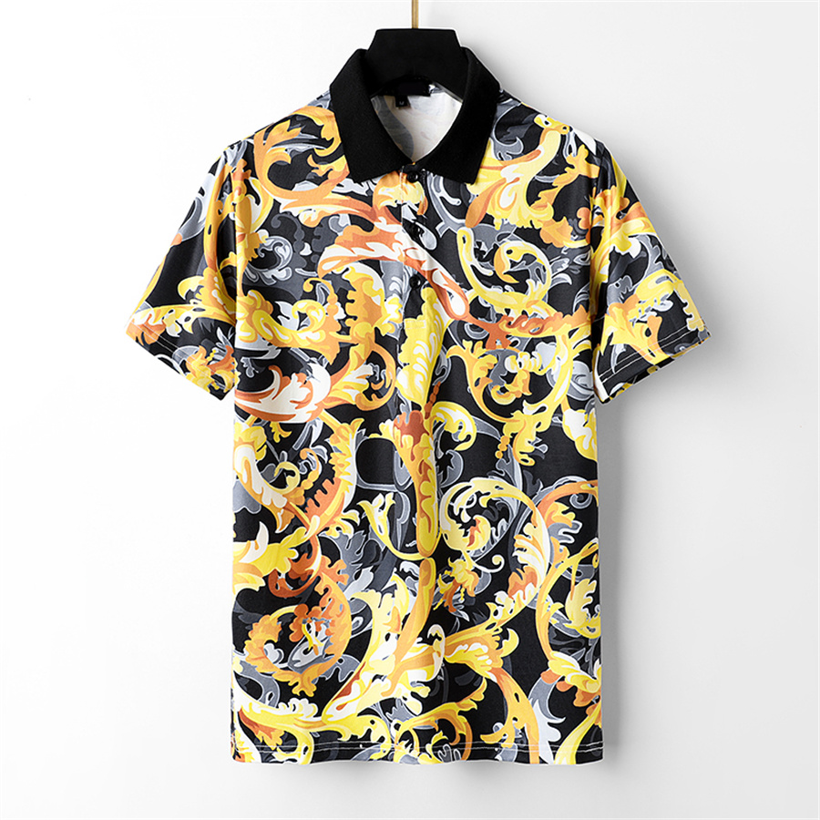 Marque de luxe mens designer polo t-shirt été mode respirant à manches courtes revers haut décontracté # 12
