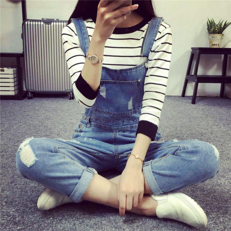 

Women' Jeans Fashion Korean Women Jumpsuit Denim Overalls Casual Skinny Girls Pants, Light blue