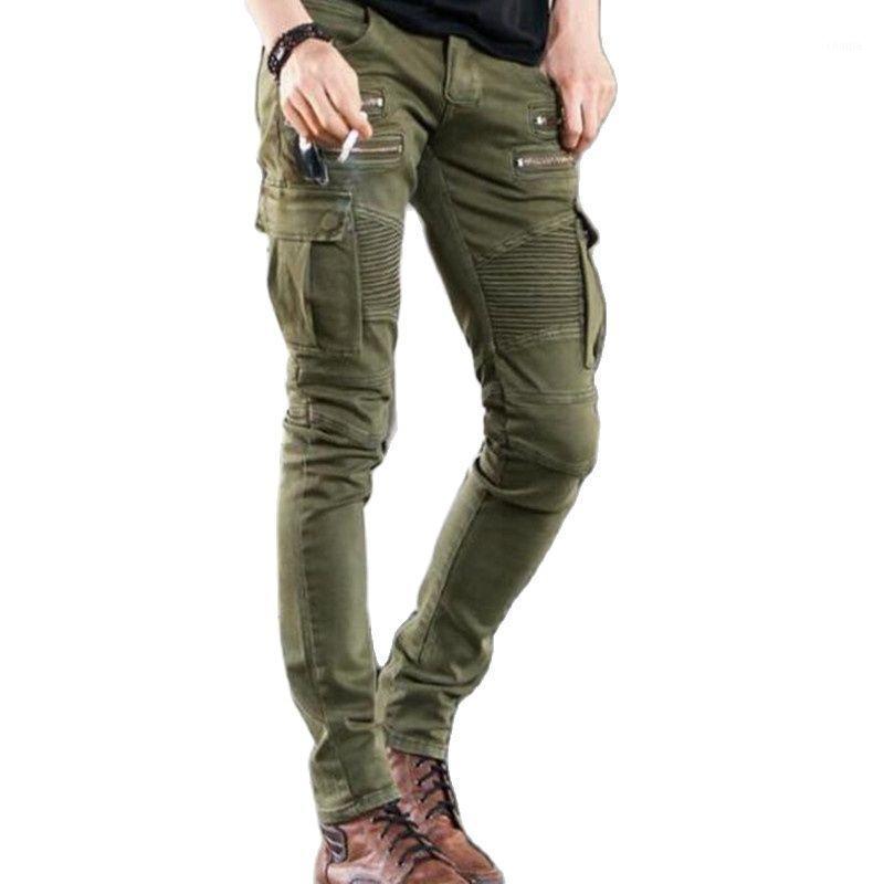 

Men's Jeans European American Style Men Mens Denim Trousers Zipper Straight Creases Pants, Black