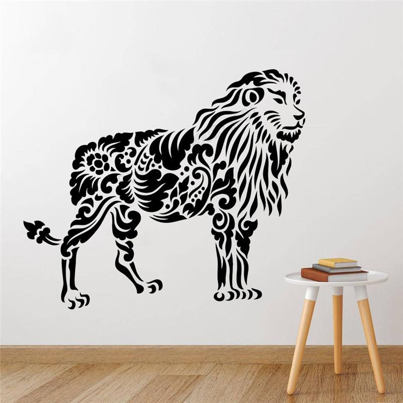 

Wall Stickers Decoration Lion Tribal Animal Room Sticker Art Removeable Poster Africa Ornament Modern Decal LY344