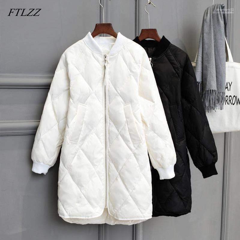 

Women' Down & Parkas FTLZZ Winter Long Jackets Womens Ultra Light White Duck Coat Oversize Puffer Jacket Slim Autumn Parkas1 Stra22, Black