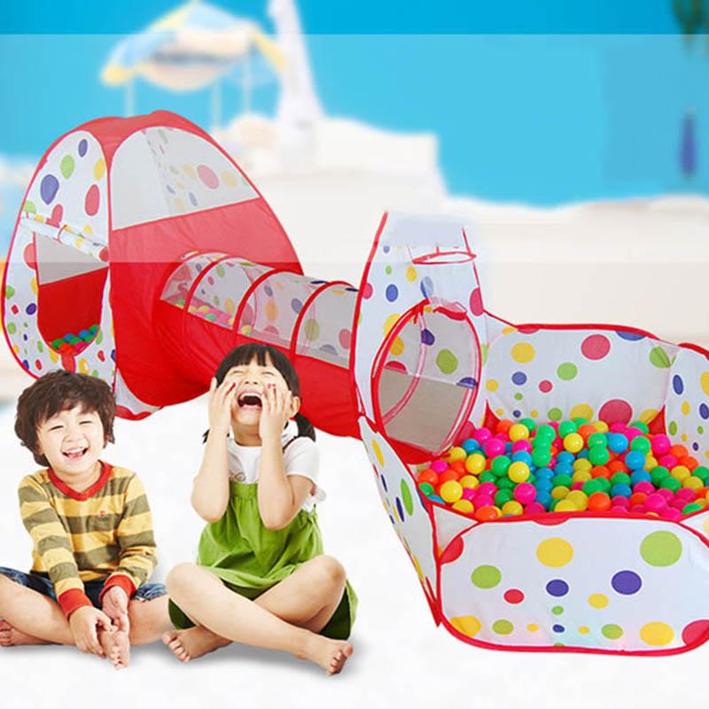 

Tents And Shelters Large Kids Tent House Baby Pool Tube Teepee Play Children Ocean Ball Pit Foldable Pipeline Crawling Game